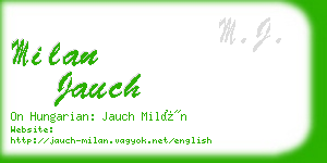 milan jauch business card